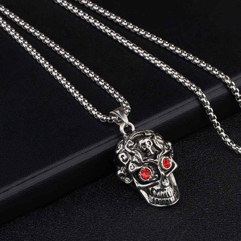 kalung pria keren original，Mask, Skeleton, Skeleton Frame, Robot, Ghost Pendant Hip Hop Necklace