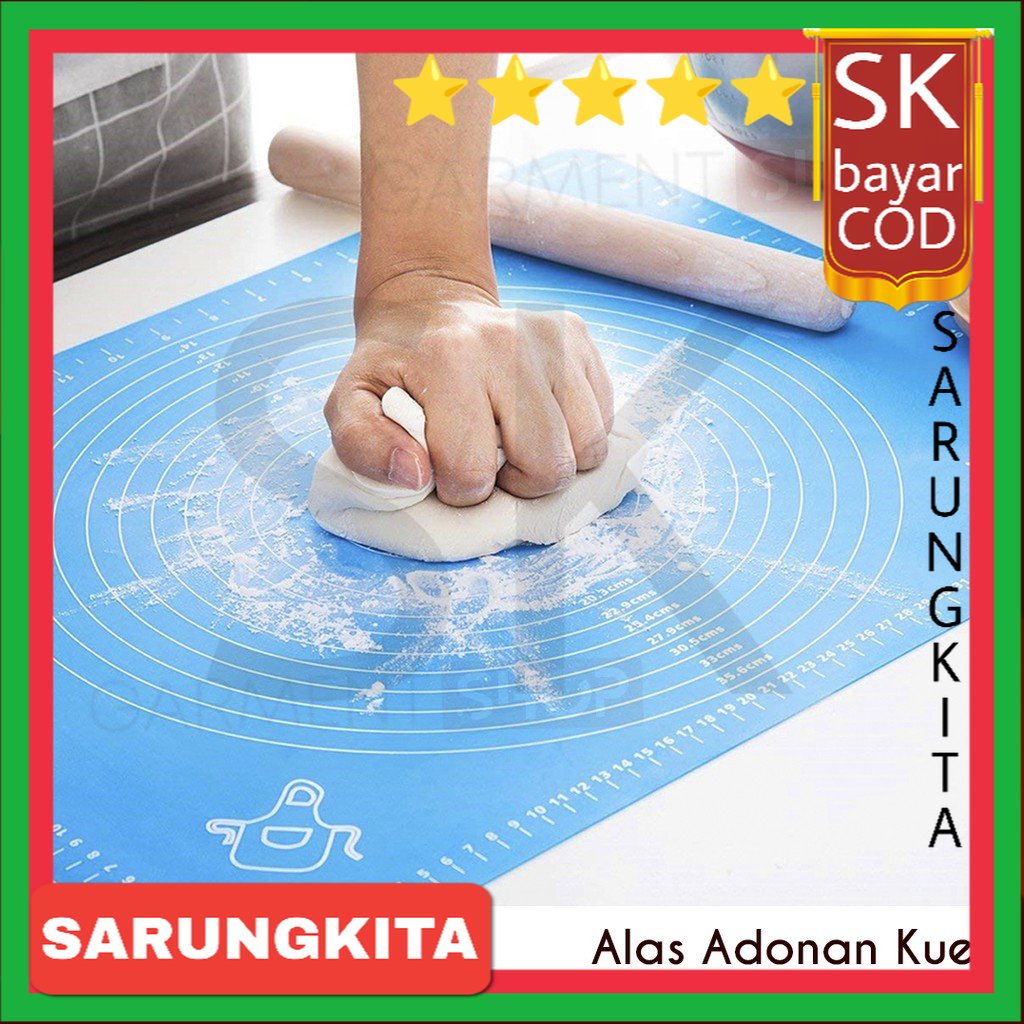 Alas Adonan Kue Silicone Baking Pastry Silikon Mat Anti Lengket Besar Kecil Bagus Premium SARUNGKITA