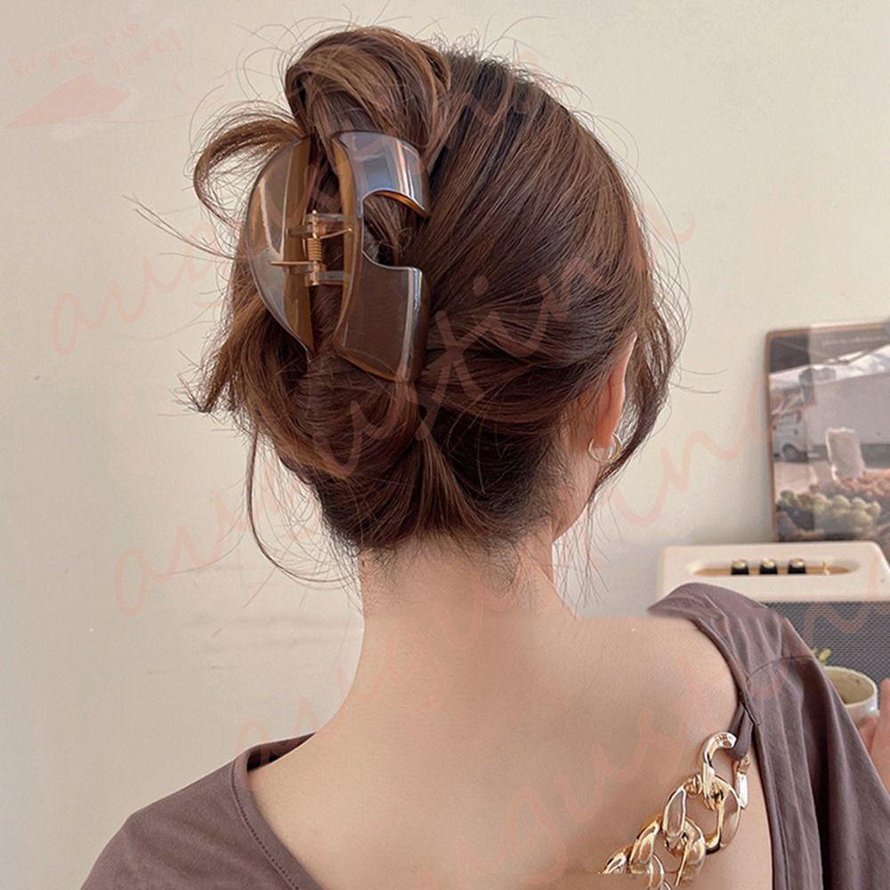 Agustina U-shape Hair Claw Elegan Fashion Retro Untuk Gadis Hiu Klip Hiasan Kepala Ponytail Holder Temperamen Untuk Wanita Women Hair Clips