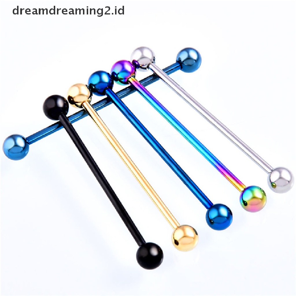 (hot) Surgical Steel Industrial Bar Scaffold Ear Barbell Ring Perhiasan Wanita Bedah Baja Industrial Bar Scaffold Ear Barbel Cincin Wanita Perhiasan2018 Bedah Baja Industrial