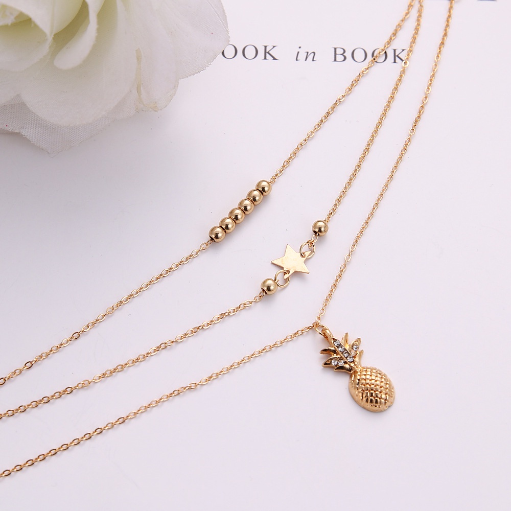 gelang kaki populer bandul nanas bintang/gelang kaki manik manik nanas/gelang kaki cantik bintang