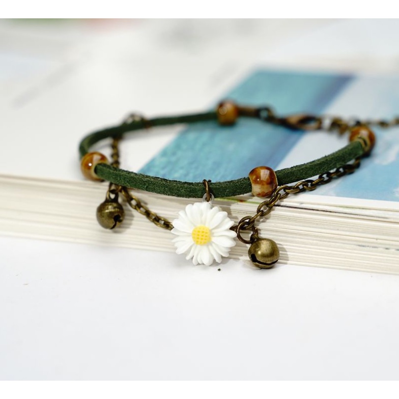 gelang tangan fashion keramik / gelang tangan bunga daisy cantik / gelang tangan lucu imut