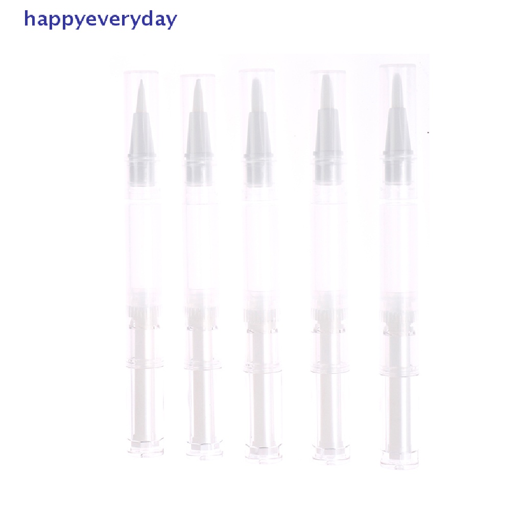 [happy] 5pcs 3ml Travel Pen Twist Kosong Dengan Kuas Wadah Kosmetik Minyak Kuku Lip Balm [ID]