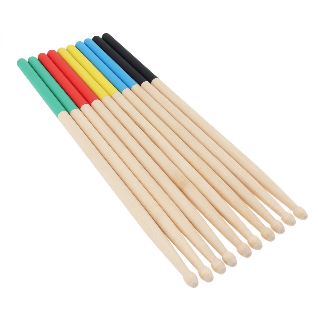 1pasang Non Slip 5A/7A Multiple Color Maple Drumsticks Stik Drum Kayu