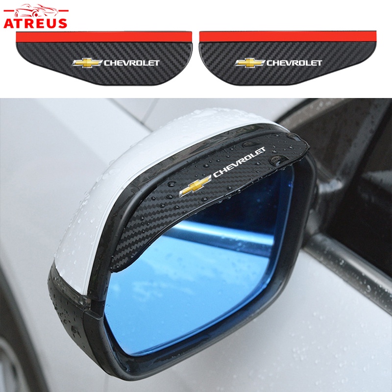 2pcs Chevrolet Serat Karbon Kaca Spion Mobil Hujan Alis Rainproof Cover Untuk Spin Orlando Captiva Lova Zafira Trax Colorado Aveo Spark