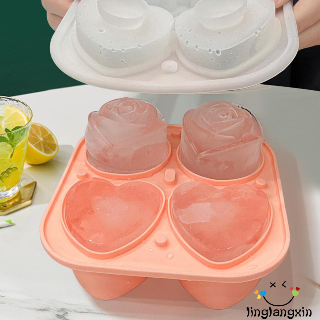 Llx-cetakan Es Silikon, Reusable Washable Rose/Diamond/Cube/Circle Mold Bar Alat Dapur Untuk Whiskey Milk Tea