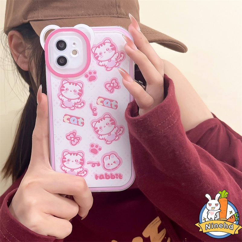 IPHONE Casing Kompatibel Untuk Iphone14 13 12 11 Pro Max X Xr Xs Max SE 8 7 6 6s Plus Ins Korea Lovely Phone Case Kualitas Tinggi Lembut Pelindung Lensa Anti Jatuh Shockproof Cover Pelindung