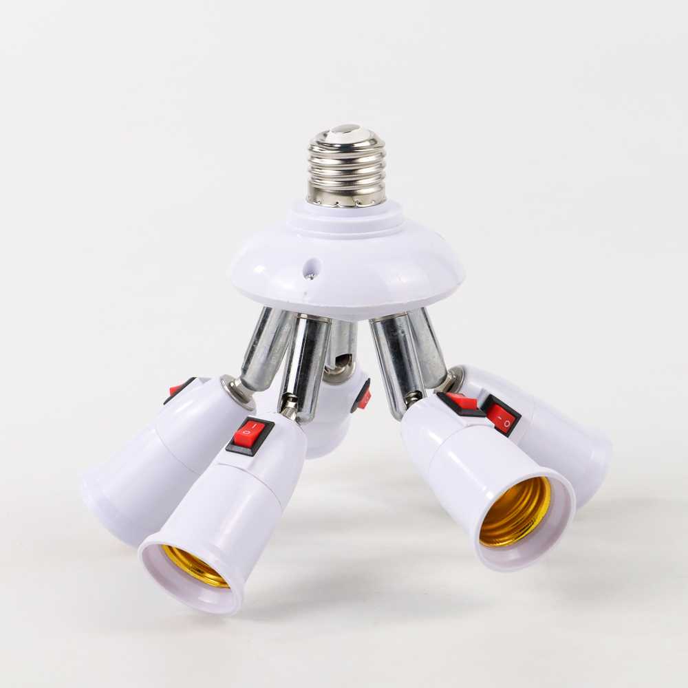 ASMTLED Fitting E27 Cabang 5 Lampu Bohlam Studio with Switch - E344 ( Mughnii )