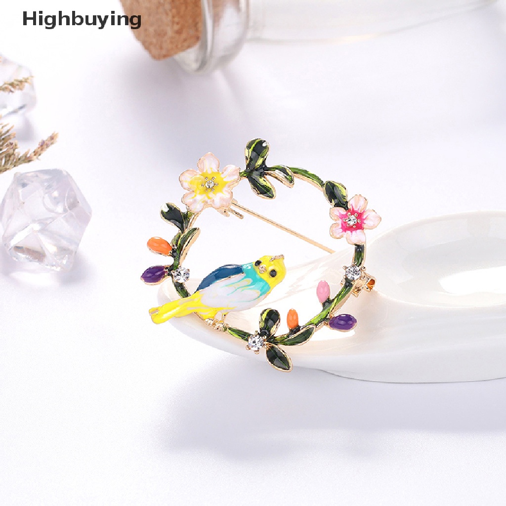 Hbid Fashion Hewan Burung Bros Enamel Bunga Kerah pin Dan Bros Gesper Glory