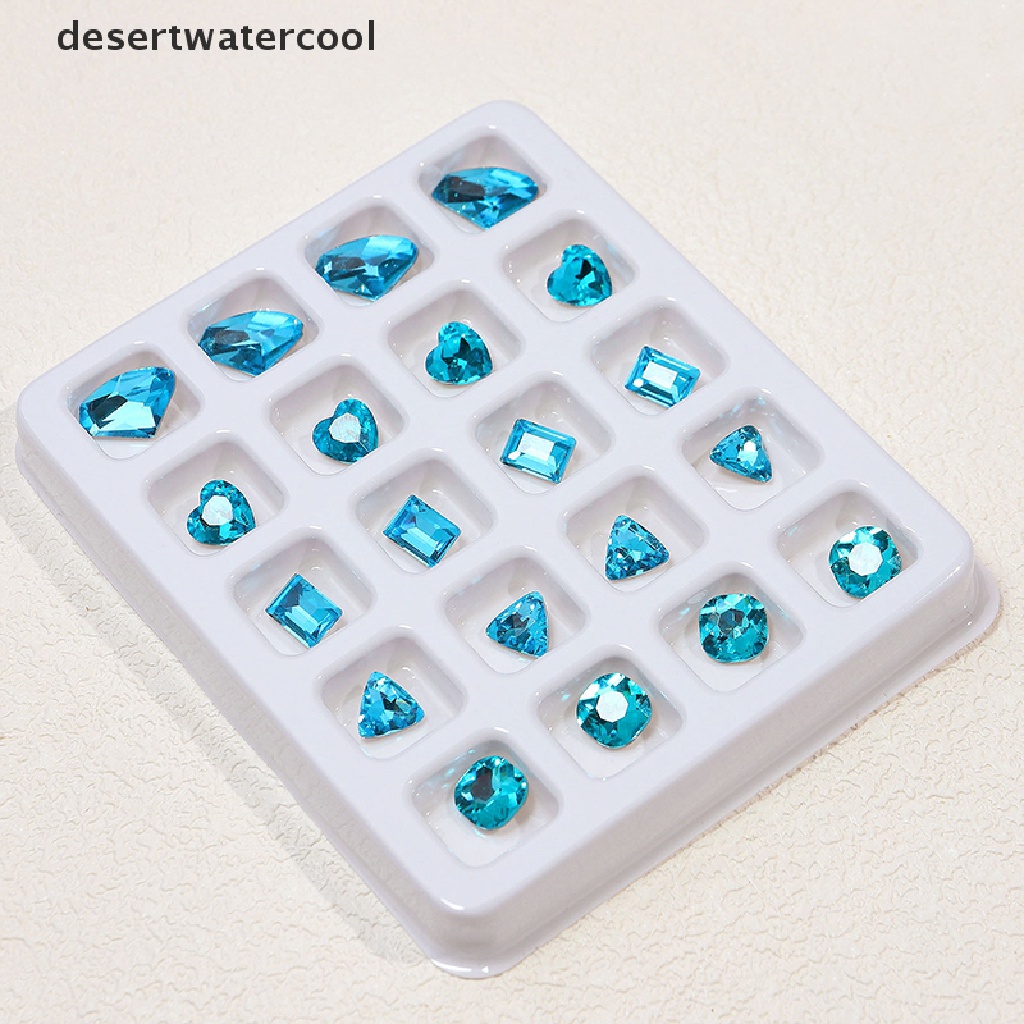 Deid 20PCS 3D Nail Art Rhinestones Kristal Batu Warna-Warni Tips Dekorasi DIY Martijn