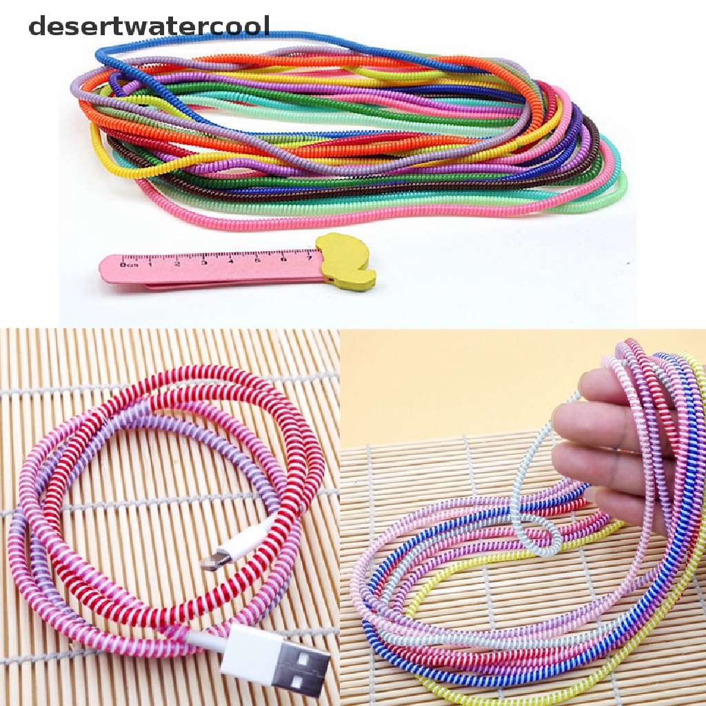 Deid 10pcs Jalur Kabel Penutup Pelindung Pegas Untuk Telepon USB Data Sync Charging Cable Martijn