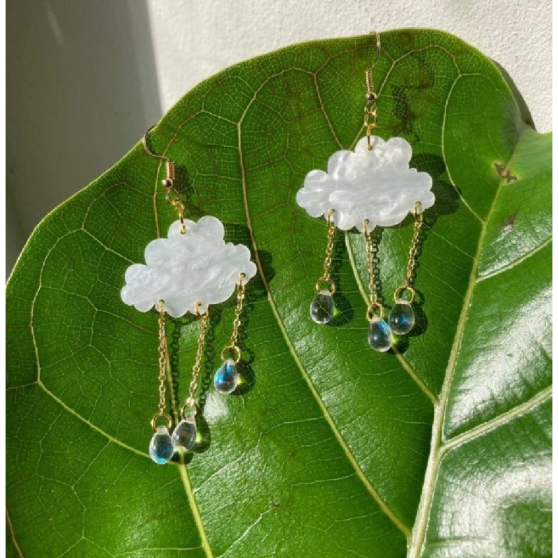 Fashion Anting Drop Bentuk Awan Sederhana/Anting Liontin Teardrop Simple Alloy Untuk Wanita Perhiasan Pernikahan