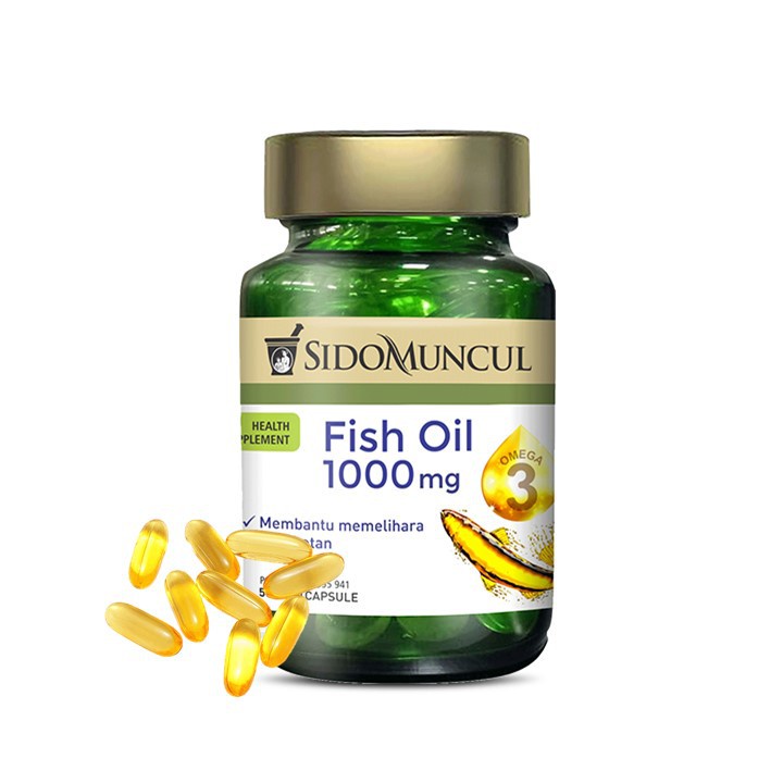 Sido Muncul Natural Fish Oil Soft Capsule 50 Kapsul Minyak Ikan Asli