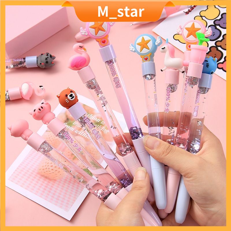 

Pulpen Tinta Dengan Motif Pasir Gliter / Pena Air Gliter Karakter Lucu / Gel Pen Gliter