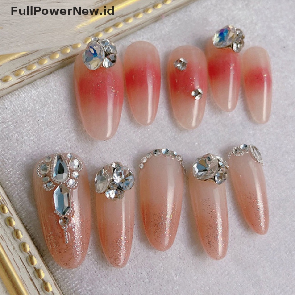 Power Ch Dekorasi Nail Art Kuku Nail Art Persegi Bor Perhiasan 3D Nail Art Berlian Imitasi ID