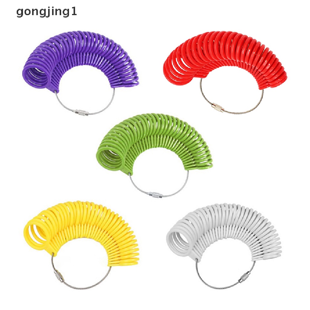 Ggg Pencari Ukuran Cincin Plastik Mandrel Stick Finger Gauge Kit DIY Membuat Perhiasan Ring ID