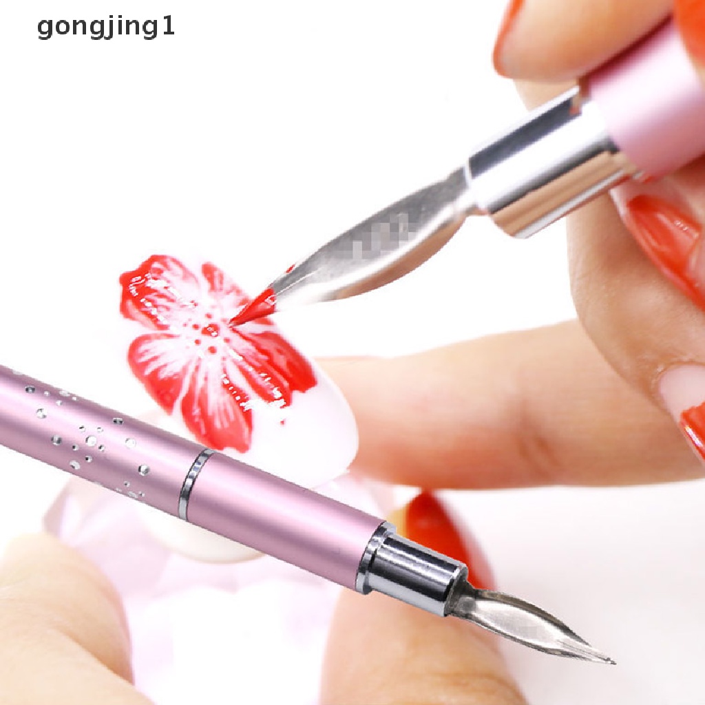 Ggg 6kepala Stainless Steel Dotg Pulpen UV Gel Pager Liner Pen Nail Art Tools ID