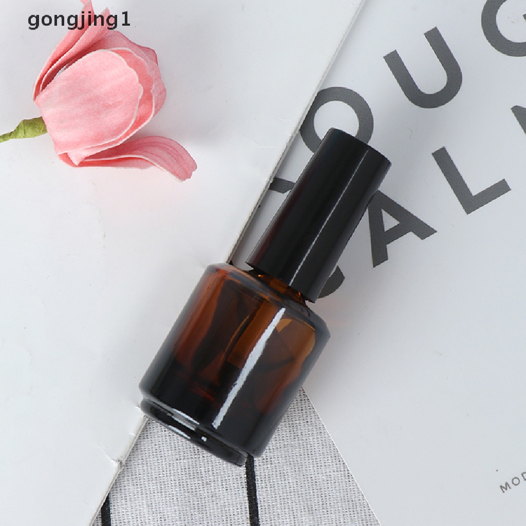 Ggg 15ml Botol Kutek Kosong Kaca Coklat Dengan Kuas Untuk Isi manicure tools ID