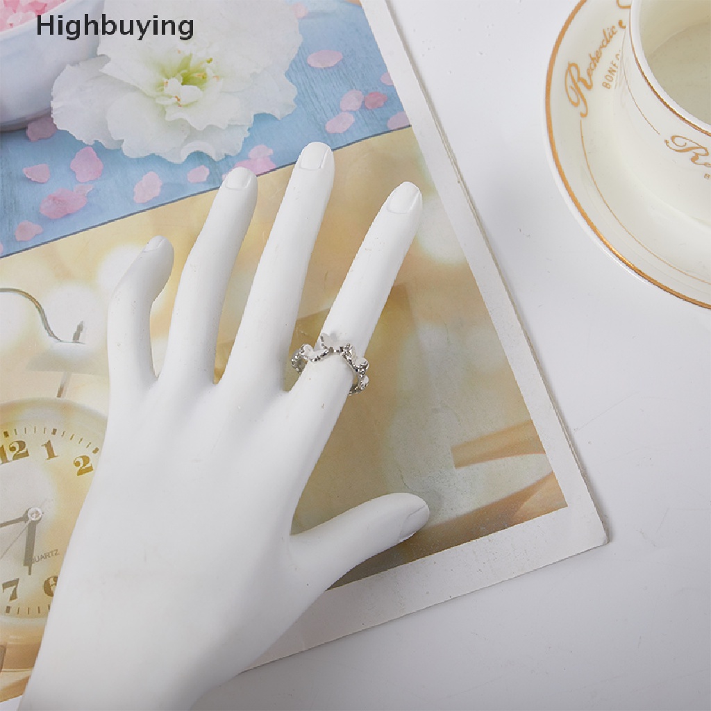 Hbid Cincin Kupu-Kupu Warna Silver Vintage Cincin Jari Yang Dapat Disesuaikan Untuk Wanita Pria Desain Kreatif Fashion Hadiah Jewlery Glory