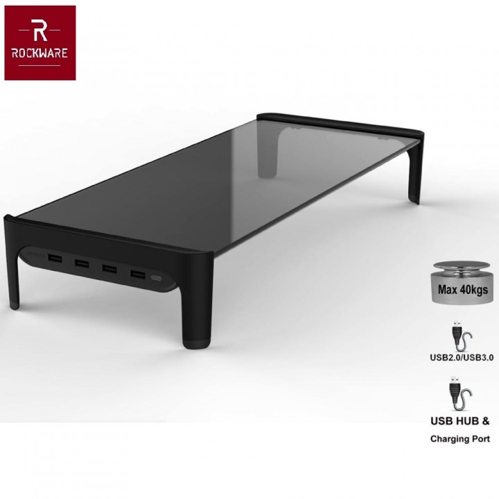 120 ROCKWARE RW-BL-501LU3 - Laptop Stand Space Bar Desk 4 Ports USB 3.0