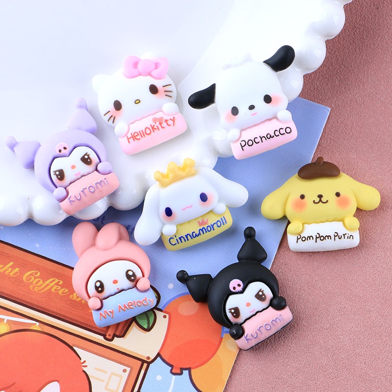 Kuromi/cinnamoroll/kitty Casing Ponsel DIY Bahan Aksesoris Aksesoris Klip Rambut Kepala Tali Dekorasi