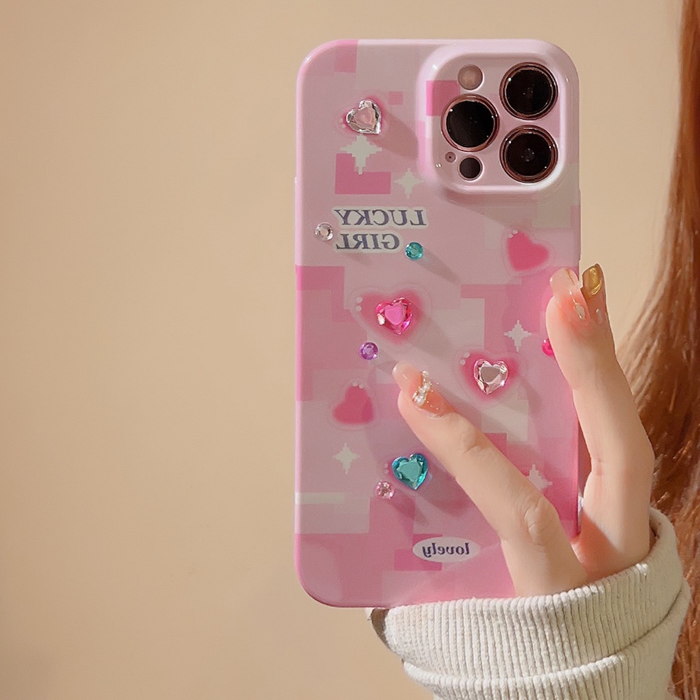 Y2k Cinta Mosaik DIY Dengan Case Film Fotografi Cangkang DiamondsHard Berwarna Untuk Iphone SE 2020 7 /8 Plus 14xx XR XM 11 12 13 PRO MAX Casing Cover Pelindung AT0132