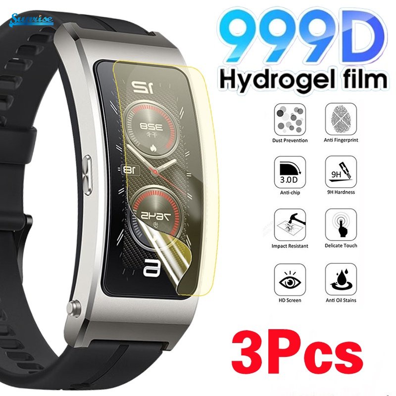 3pcs HD Bubble Free Repairable Clear TPU Hydrogel Films Ultra-Tipis Ultra-Cahaya Anti-fingerprint Watch Pelindung Layar Untuk Huawei Gelang B6/B7