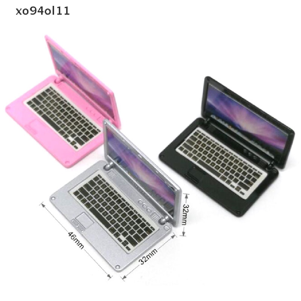 Xo1:12 Laptop Mini Miniatur Scene Model Skala Aksesoris Rumah Boneka OL