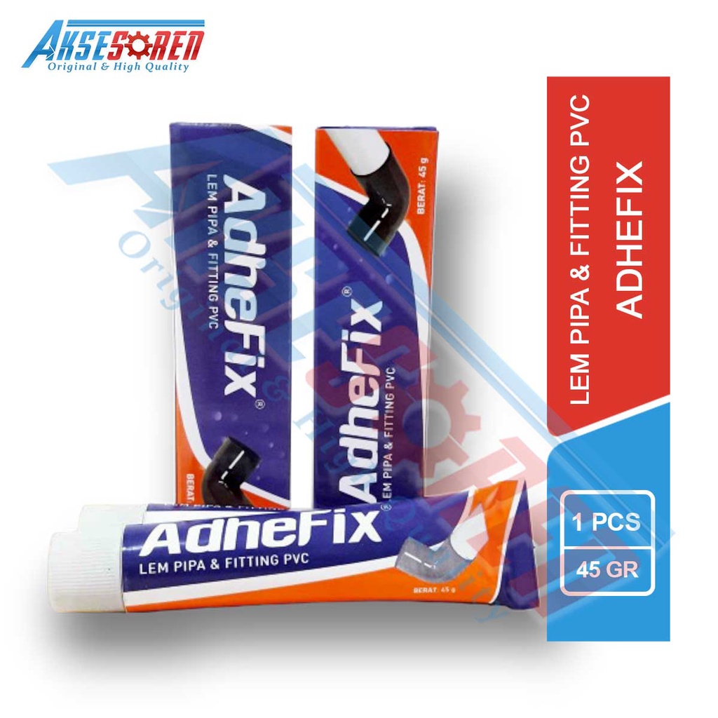 

Aksesoren Lem Pipa Dan Pitting PVC Adhefix [45 Gram] / Pipe Glue Super Kuat / Perekat Pipa Tahan Air dan Panas 45g