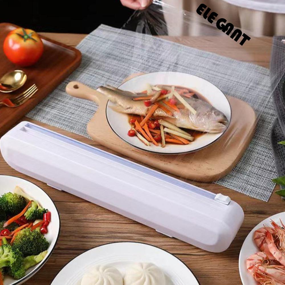 [Elegan] Dispenser Bungkus Makanan Reusable High Quality Cutting Suction Cup Dengan Sucker Fixed Aluminium Foil Divider
