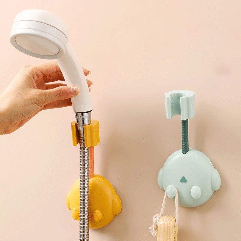 360° Adjustable Handheld Shower Head Holder Tahan Air Self-Adhesive Showerhead Bracket Universal Dinding Mudah Menginstal Berdiri Dengan Kait Aksesori Kamar Mandi