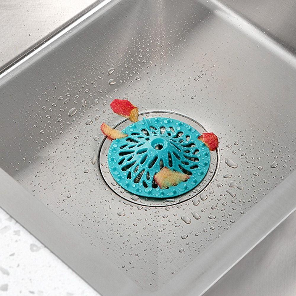 Populer Filter Screen 4Pcs Sink Floor Drain Pad Penghilang Bau Lantai Tikar Stiker Penutup Saluran Air Lantai