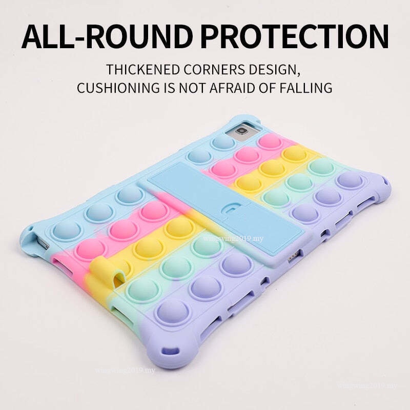 Soft Silicon Kids Safe Case Untuk Teclast T40 5G /T40 Plus Push Bubble Tablet Stand Shockproof Cover