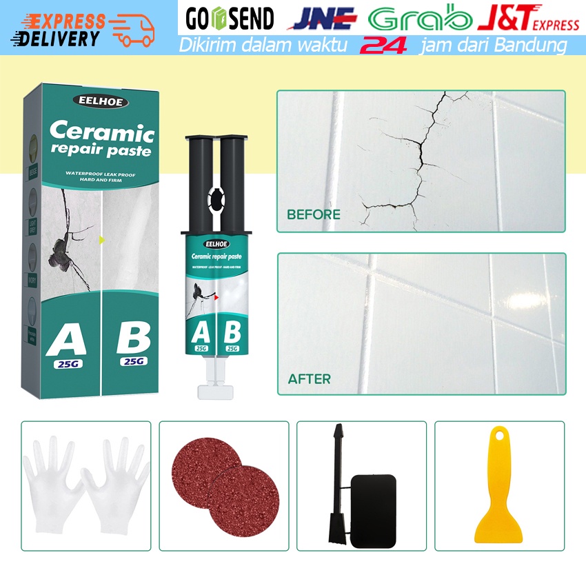 

Tile Repair AB Lem Set Keramik Crack Repairing Agent Perekat Set Porselen Keramik Fix Retak Pasta Untuk Lantai Toilet Dinding Tile