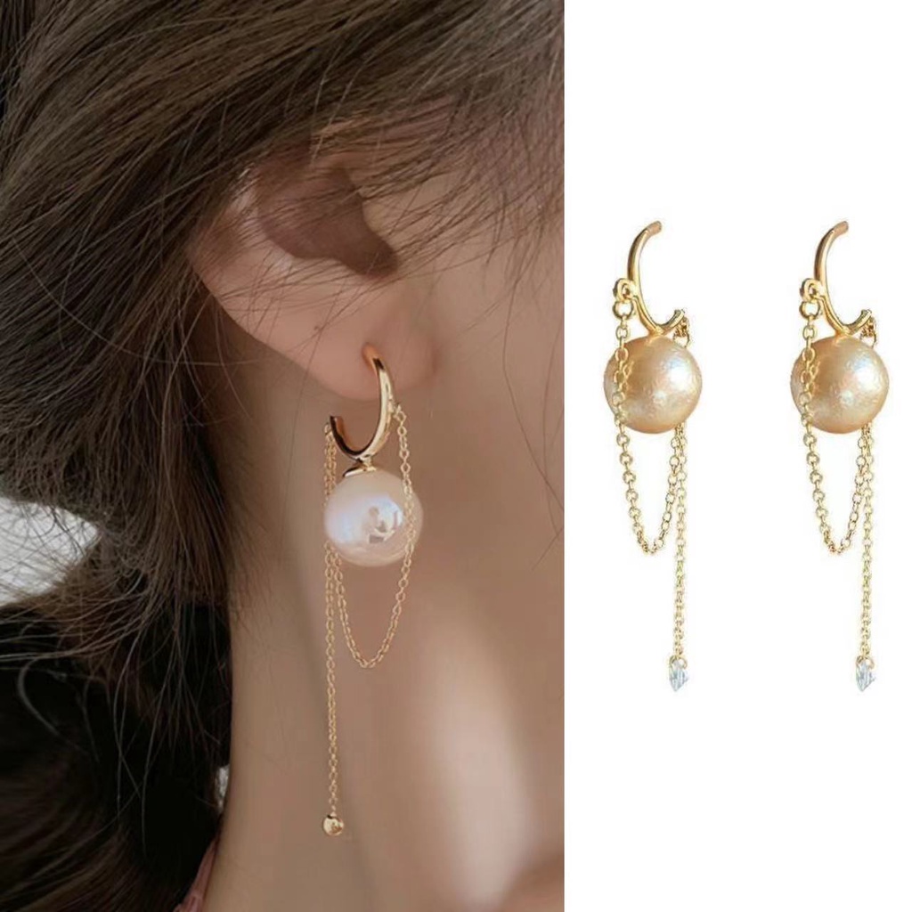 Temperamen Anting Mutiara Perempuan Ringan Mewah -grade sensory flow Soviet Earrings2023Model Baru