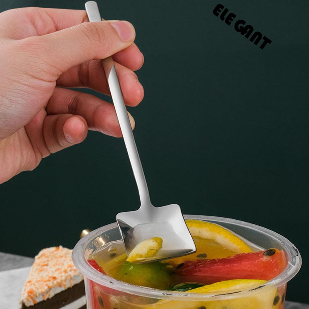 [Elegan] Sendok Kreatif Minum Gagang Panjang Sendok Garpu Dapur Bentuk Sekop Minum Sendok Garpu Kopi