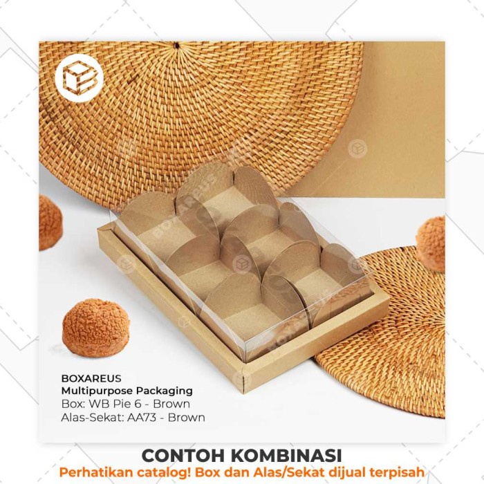 Box Mika Pie Packaging Sekat 6 Egg Tart Dus Kotak Kue WB Pie 6