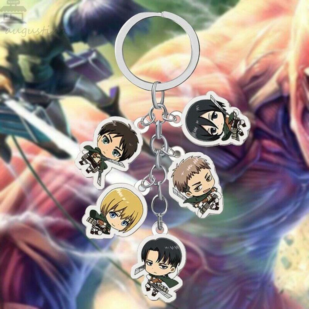 Gantungan Kunci Anime Agustina Sweet 5in1 Kartun Shingeki no Kyojin Attack On Titan Keychain