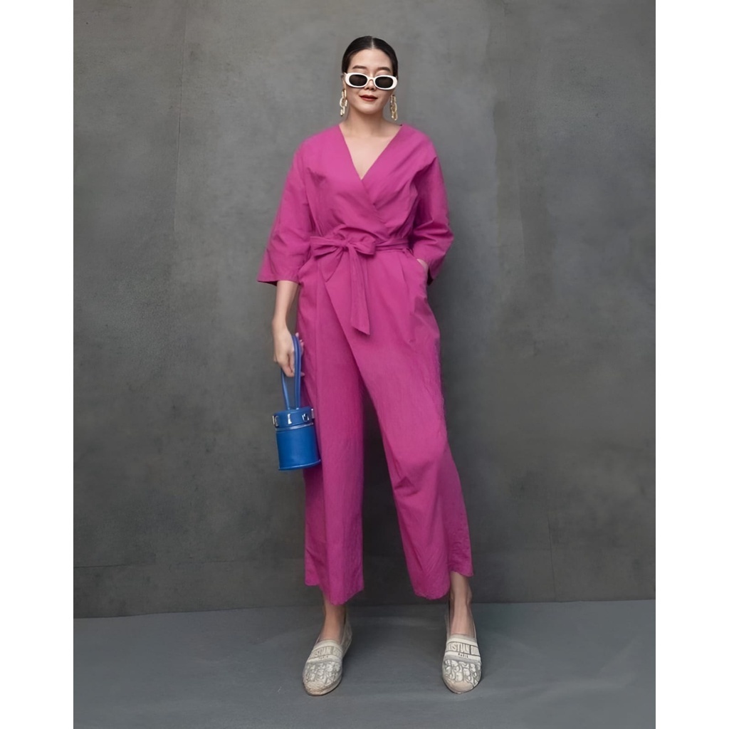 Olga Jumpsuit Polos Basic Premium l Overall Wanita Remaja Muslim Fit To XL OOTD Kondangan