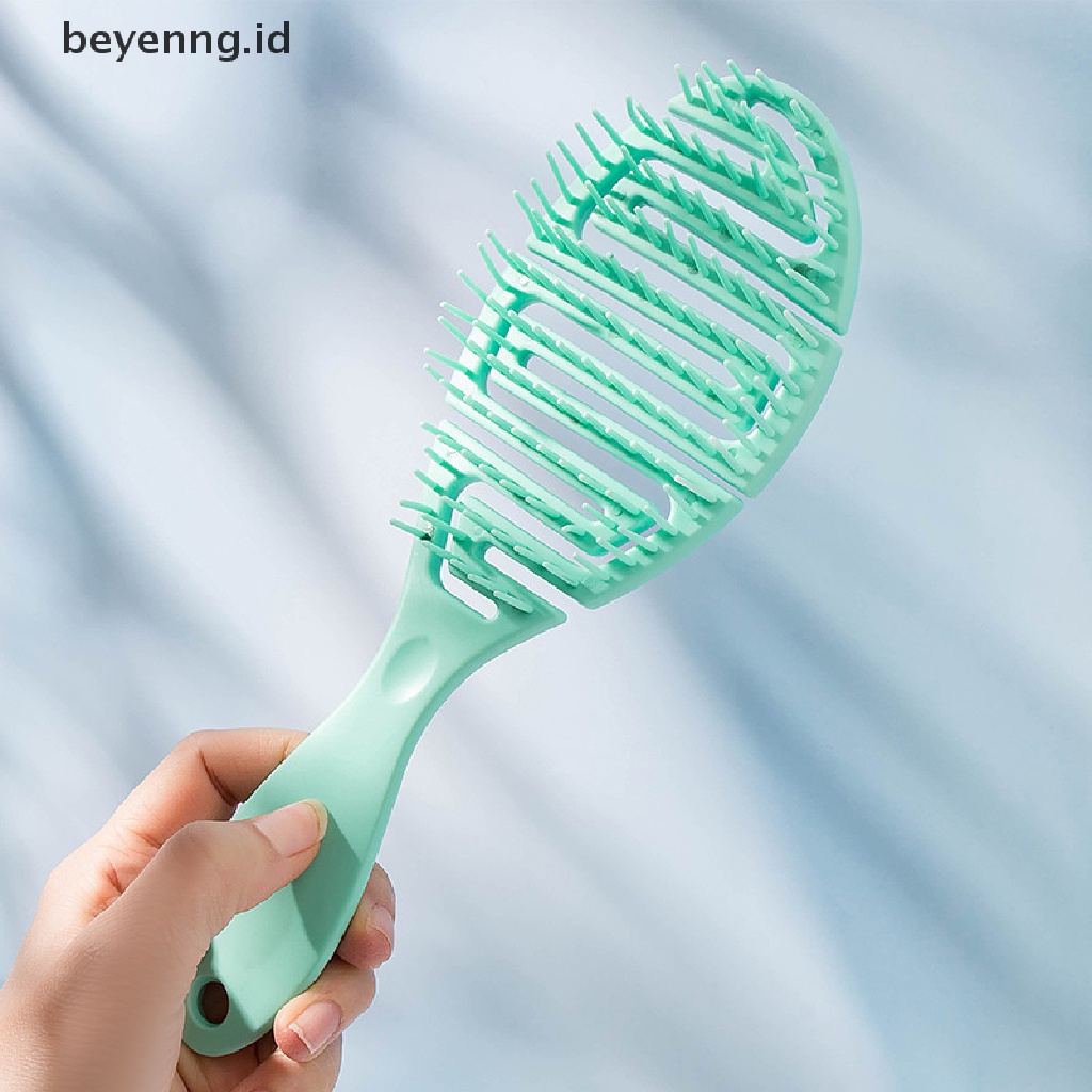 Beyen Sikat Basah DryCurved Comb Massage Comb Fluffy Shape Ribs Curling Comb Pada Rambut Basah ID