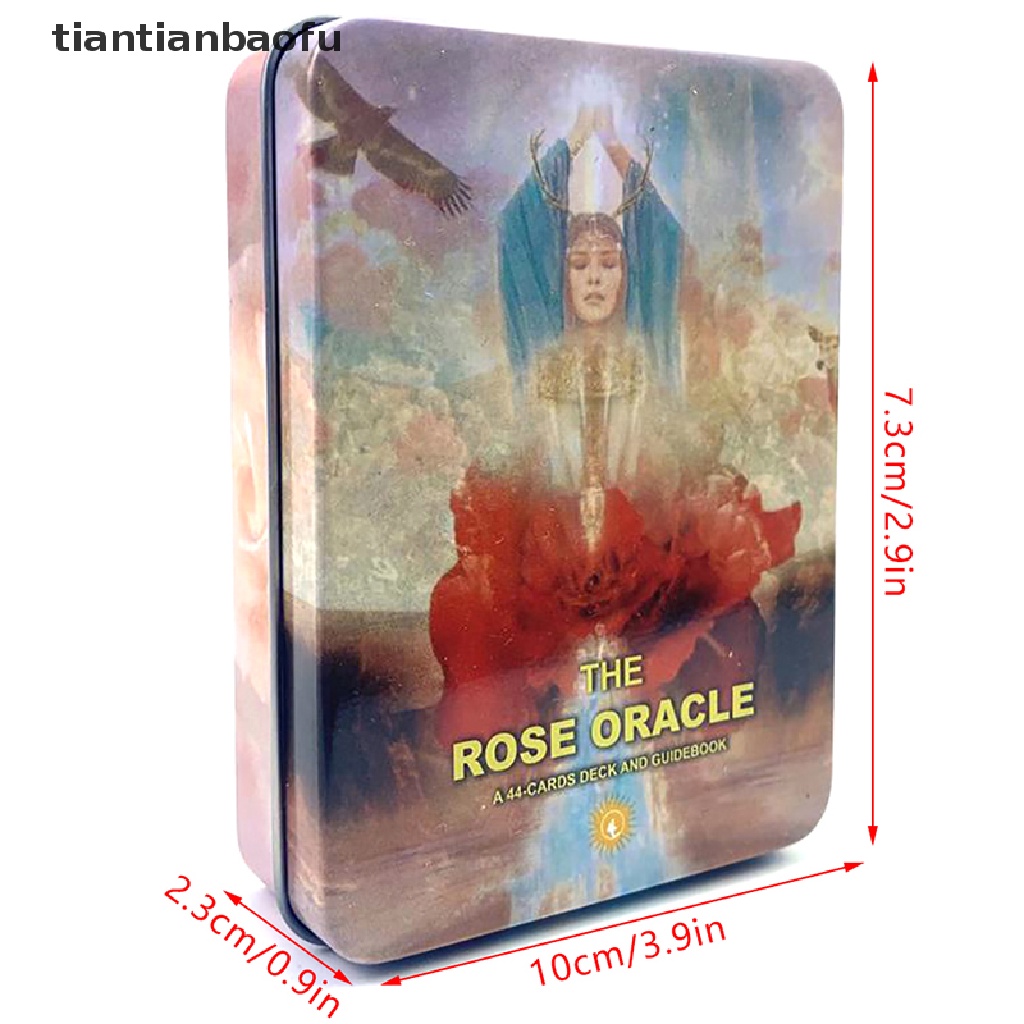 [tiantianbaofu] Kotak Besi The Rose Oracle Card Tarot Ramuan Ramalan Deck Party Game w/Butik Manual