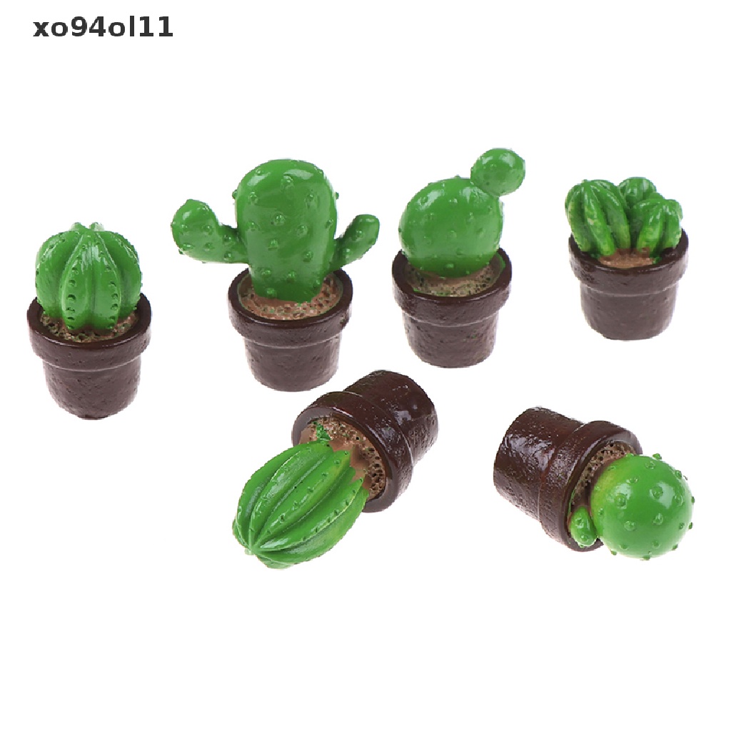 Xo 5pcs Rumah Boneka Miniatur Resin Kaktus DIY Tanaman Dekorasi Mainan OL