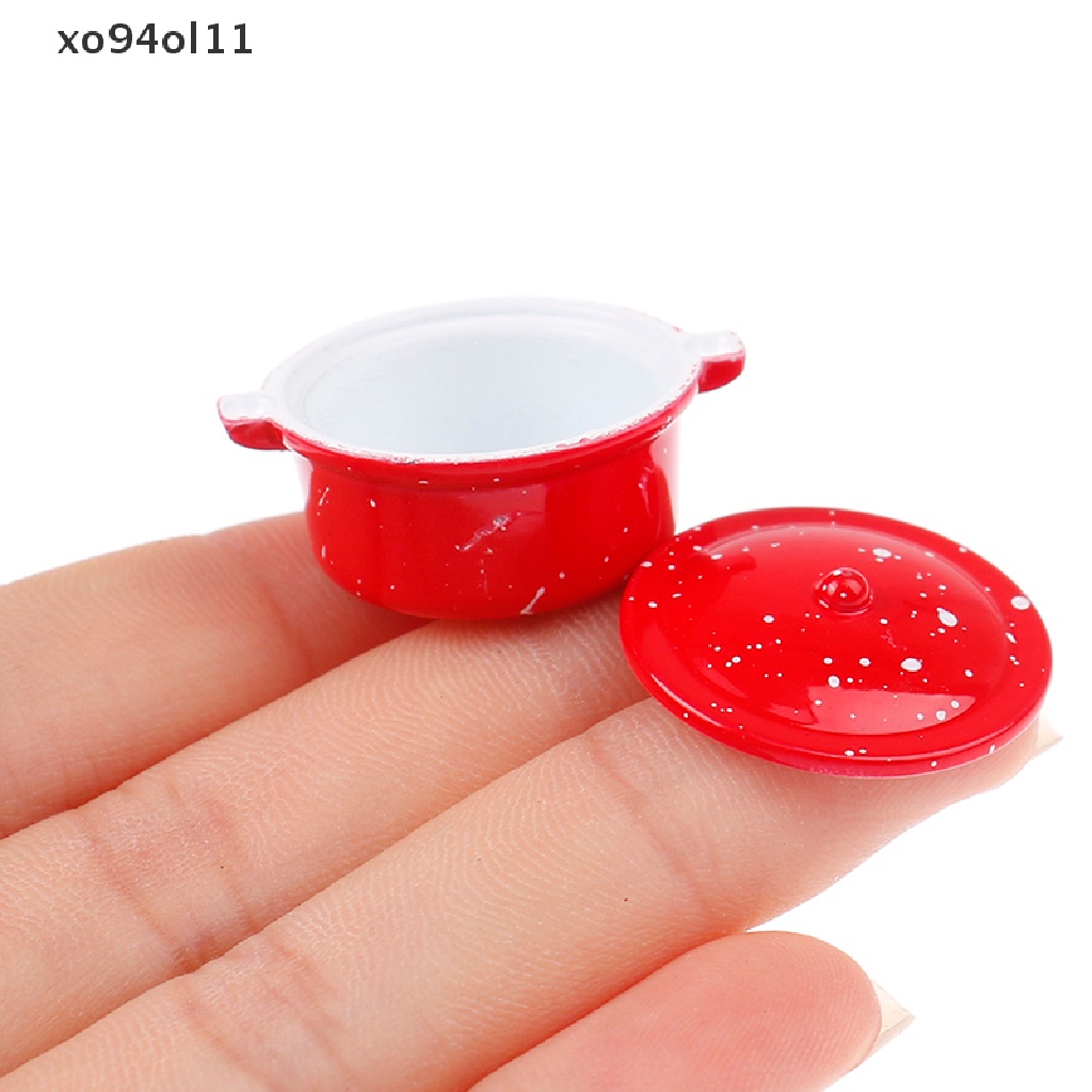 Xo 1Set 1: 12rumah Boneka Miniatur Panci Masak Boiler Wajan Peralatan Dapur Boneka OL