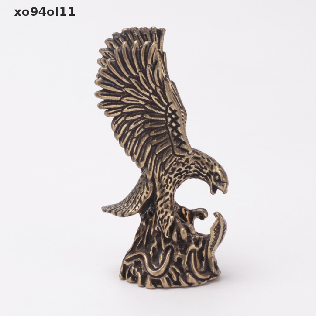 Xo Bronze Flying Eagle Statue Patung Miniatur Kuningan Dekorasi Rumah Kerajinan OL