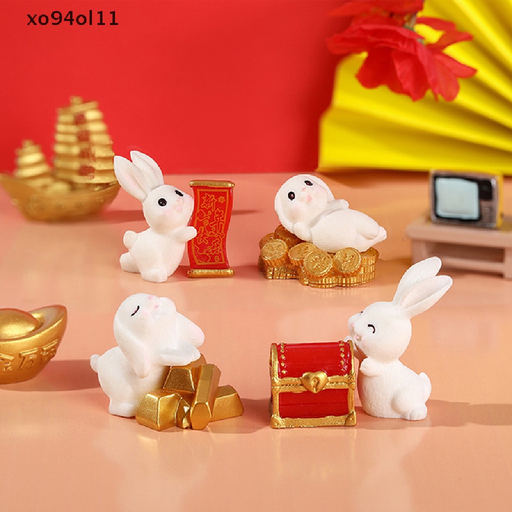 Xo 1Pc Tahun Baru Kelinci Maskot Lanskap Mikro Resin Kerajinan Diy Berkebun Suppiles OL