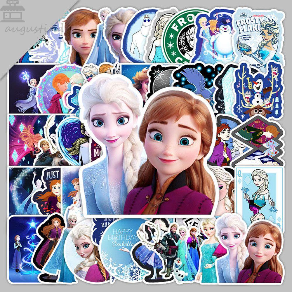 Agustinina Frozen Stiker DIY Label Kartun Anime Klasik Gitar Motor Bagasi Frozen Skateboard Animel Stickers