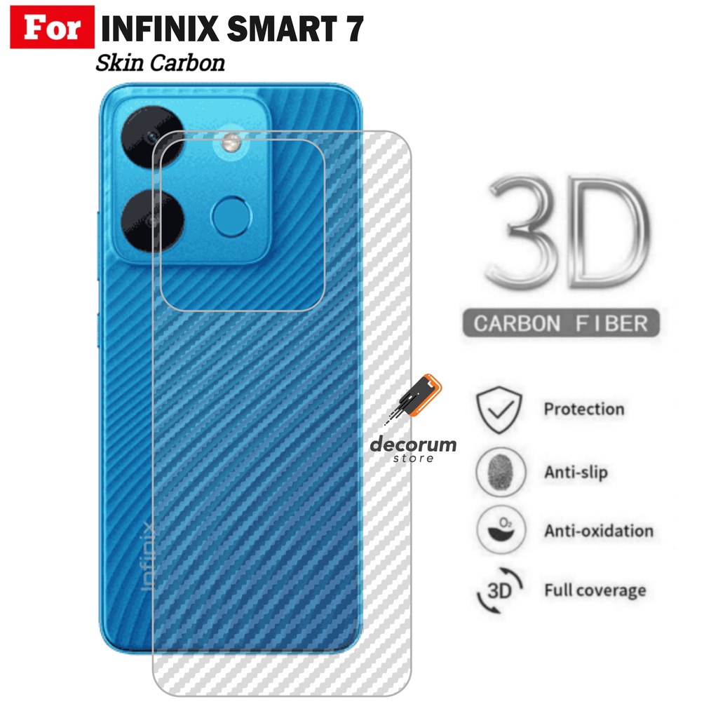 Skin Carbon INFINIX SMART 7 Garskin Belakang Handphone
