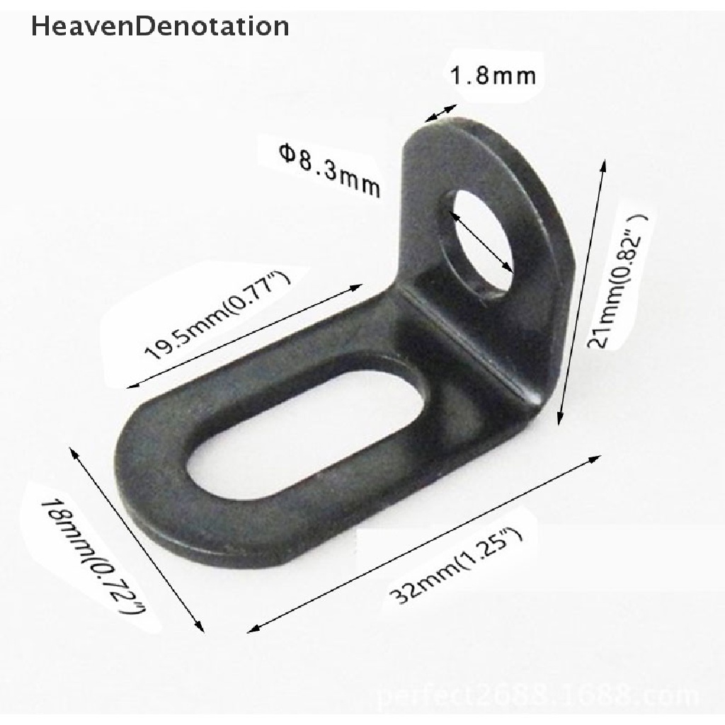 [HeavenDenotation] 10pcs Metal Corner Behel s Sudut Kanan Bentuk L Brace Hitam HDV