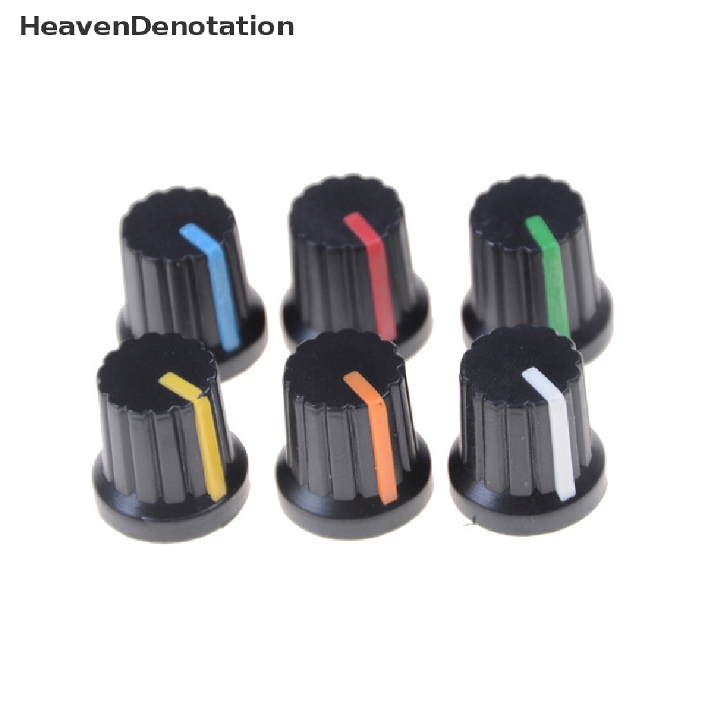 [HeavenDenotation] 10pcs Potensiometer Switch Knob Cap Lubang Dia 6mm Kontrol Volume Rotary Knob Cap HDV