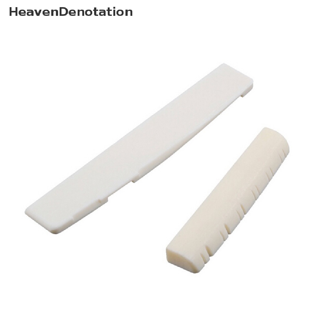 [HeavenDenotation] 2set Pelana Jembatan Tulang Kerbau Gading &amp; Mur Slotted Untuk Gitar Akustik 6 String HDV